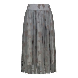 Mesh Bow Midi Skirt