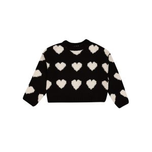 Older Girl Heart Knit Pullover