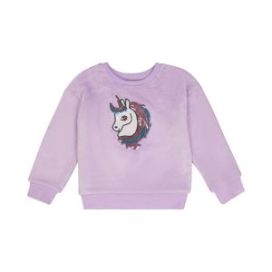 Younger Girl Sequin Unicorn Fleece Top