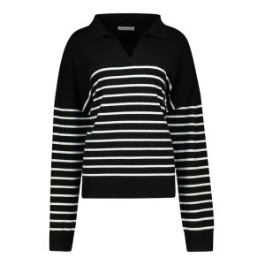Striped Johnny Collar Sweater