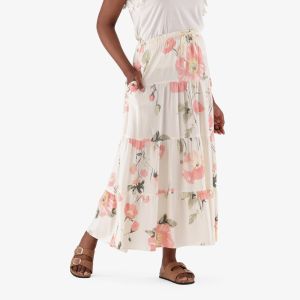 Printed Viscose Tiered Skirt