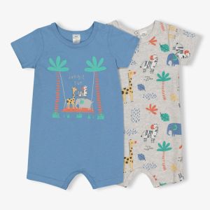 Baby Boys Jungle Fun Romper 2pk