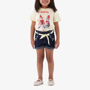 Younger Girl Belted Denim Shorts