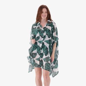 Real Printed Button Down Cover-Up