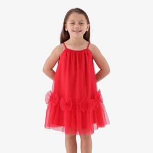 Younger Girl Bow Mesh Dress