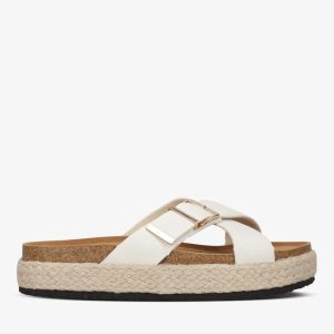 Real Crossover Buckle Platform Sandal