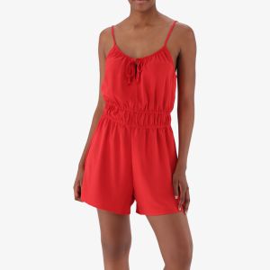 Plain Strappy Front Tie Jumpsuit