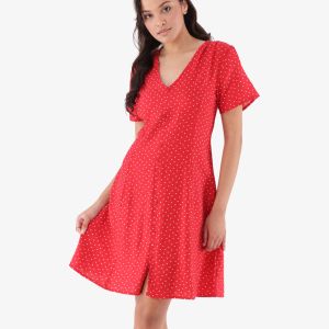 Real Printed Button Dress